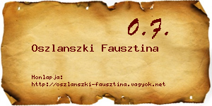 Oszlanszki Fausztina névjegykártya